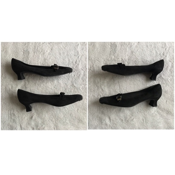 Stuart Weitzman Fairfield Perforated Suede Heels - Picture 5 of 11